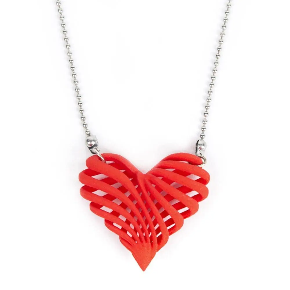 3D geprint hart ketting - 3d printed heart / necklace