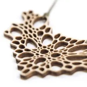 laser cut wooden necklace / necklace - Laser cut wooden necklace / necklace