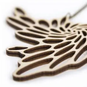 laser cut wooden necklace / necklace - Laser cut wooden necklace / necklace