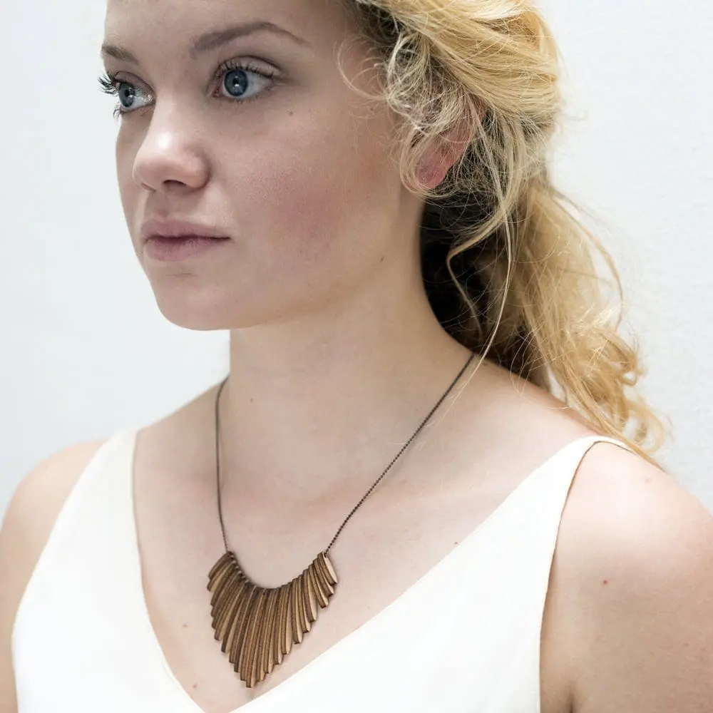 laser cut wooden necklace / necklace - Laser cut wooden necklace / necklace