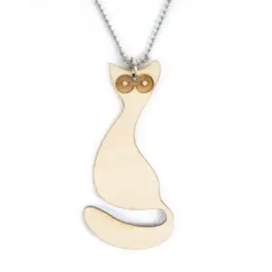 lasergesneden houten kat / poes - Laser cats - Laser cut necklace / pendant cat - lasercat
