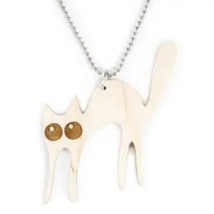 lasergesneden houten kat / poes - Laser cats - Laser cut necklace / pendant cat - lasercat