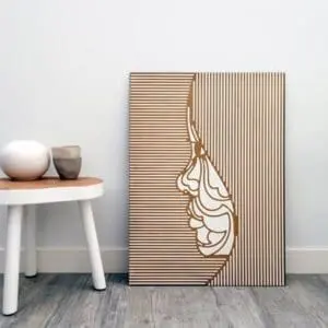 engraved lasercut wall decoration