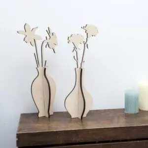 lasergesneden houten cactus / bloemen