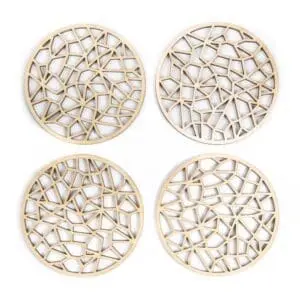 houten lasergesneden onderzetters - laser cut coasters