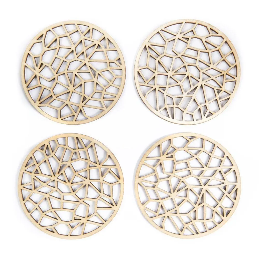 sous-verres en bois découpés au laser - sous-verres découpés au laser