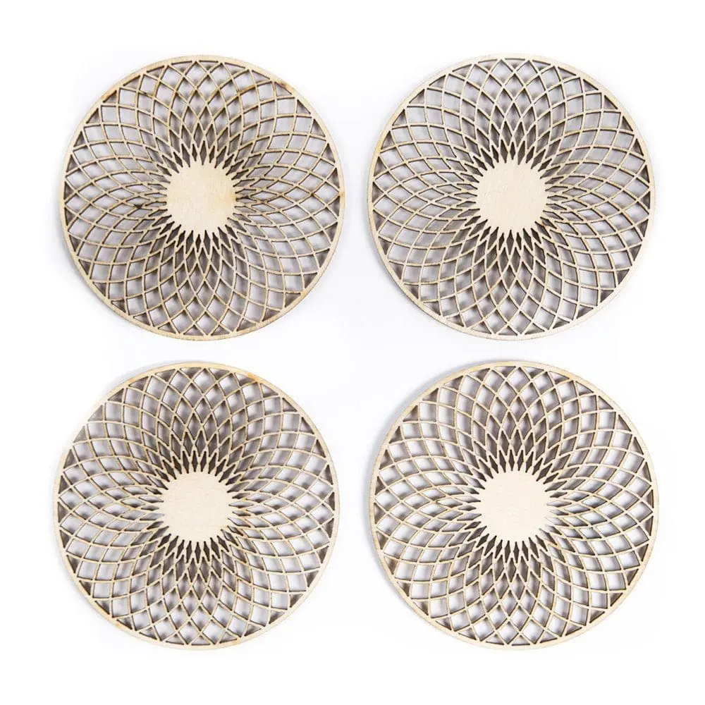 sous-verres en bois découpés au laser - sous-verres découpés au laser