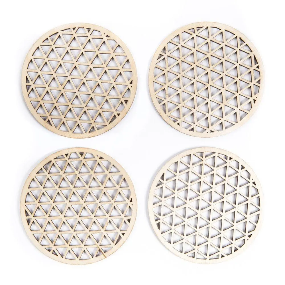 sous-verres en bois découpés au laser - sous-verres découpés au laser