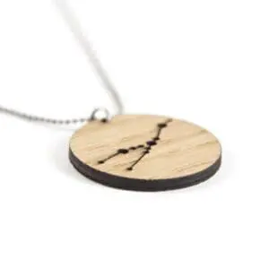 Lasercut wooden necklace / pendant constellations / zodiac sign - Lasercut wooden necklace / pendant constellations