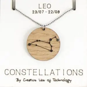 Lasergesneden houten ketting / hanger constellations / sterrenbeeld - Lasercut wooden necklace / pendant constellations