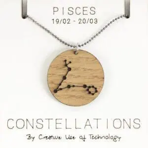 Lasergesneden houten ketting / hanger constellations / sterrenbeeld - Lasercut wooden necklace / pendant constellations