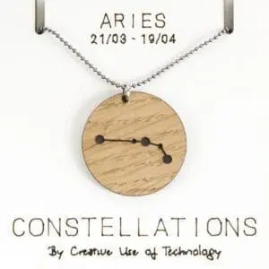 Lasergesneden houten ketting / hanger constellations / sterrenbeeld - Lasercut wooden necklace / pendant constellations