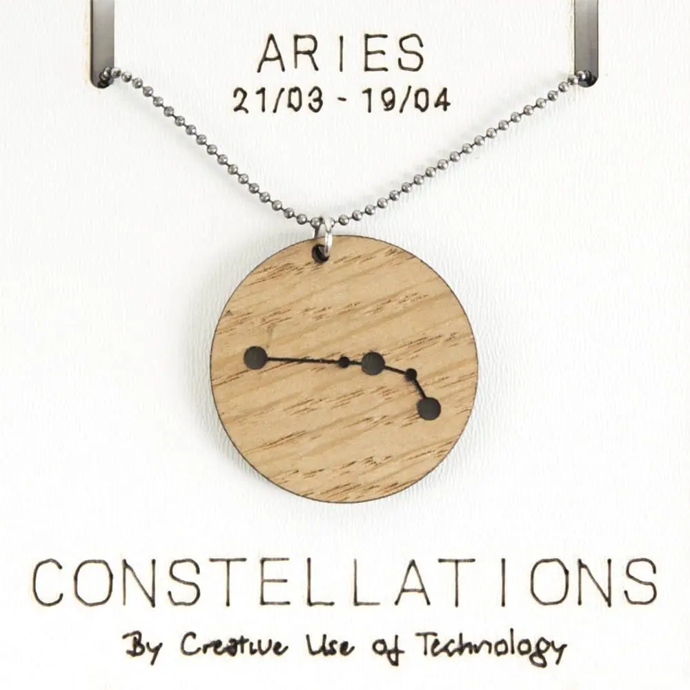 Lasercut wooden necklace / pendant constellations / zodiac sign - Lasercut wooden necklace / pendant constellations