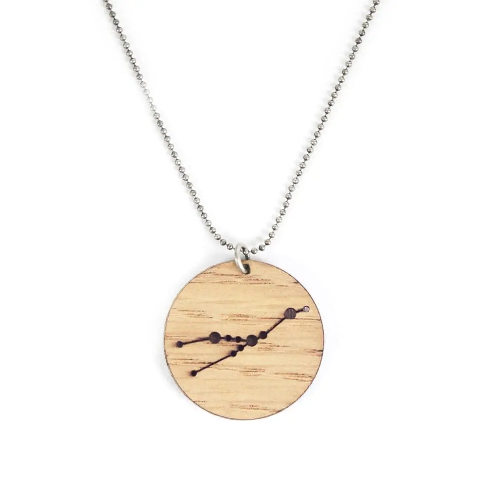 Lasercut wooden necklace / pendant constellations / zodiac sign - Lasercut wooden necklace / pendant constellations
