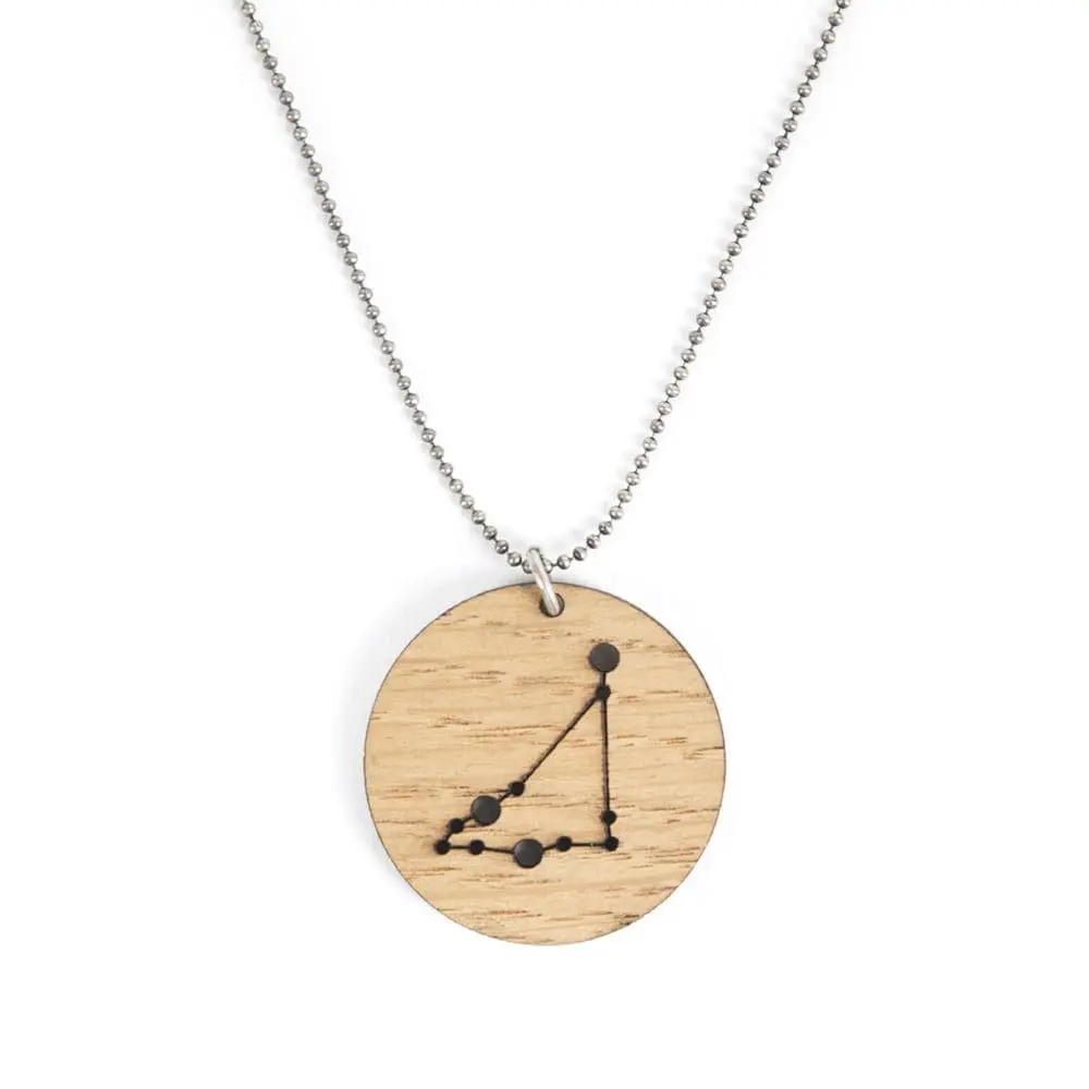 Lasercut wooden necklace / pendant constellations / zodiac sign - Lasercut wooden necklace / pendant constellations