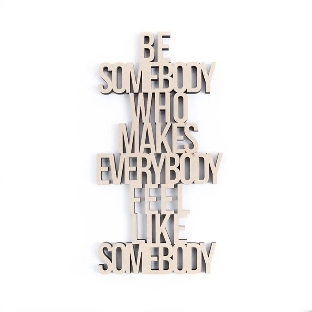 Décoration murale citation / texte découpé au laser