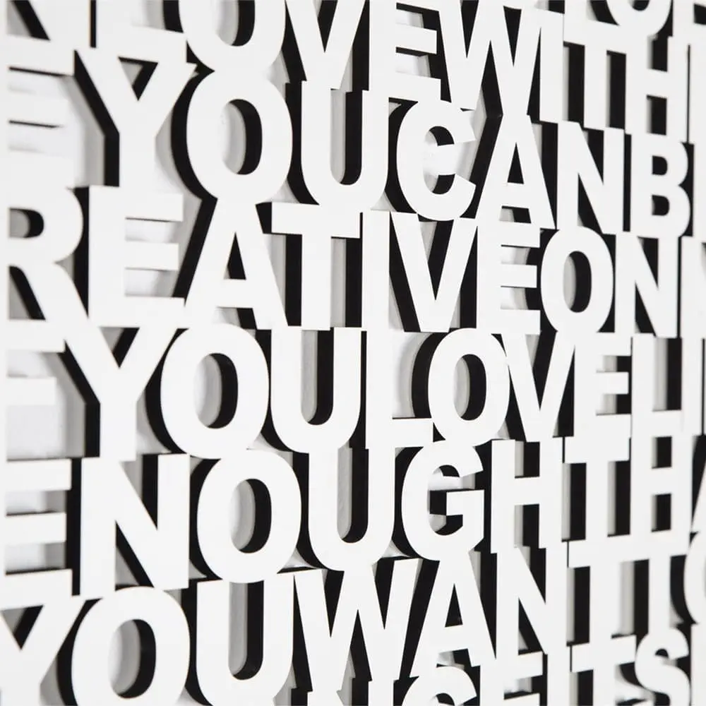 Laser cut text - Laser cut quote