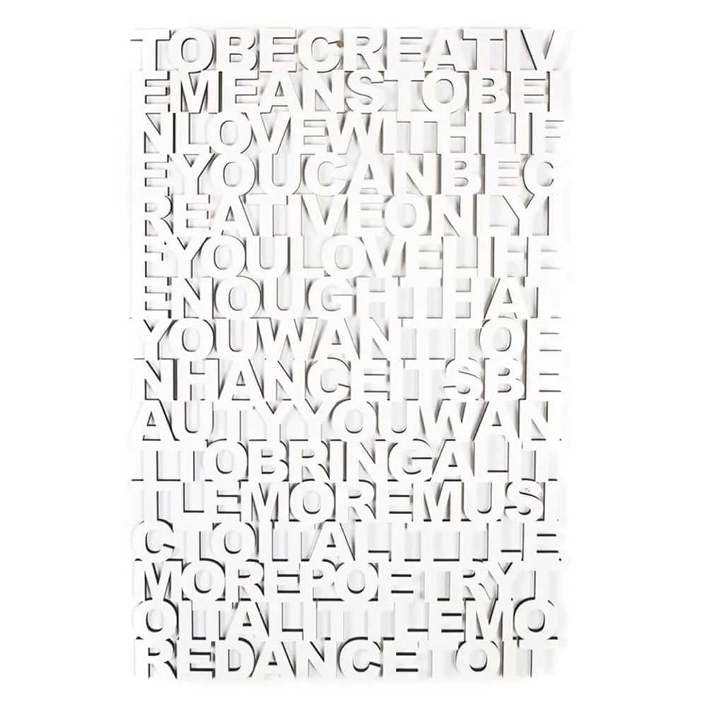 Laser cut text - Laser cut quote