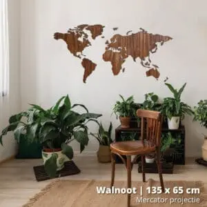 Wooden world map - Walnut - Unique wall decoration for every interior
