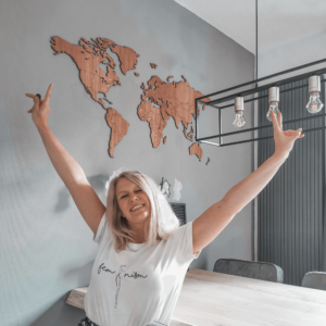 Houten wereldkaart - Eiken - Wereldkaart van hout