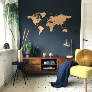 Houten wereldkaart - Eiken - Wereldkaart van hout