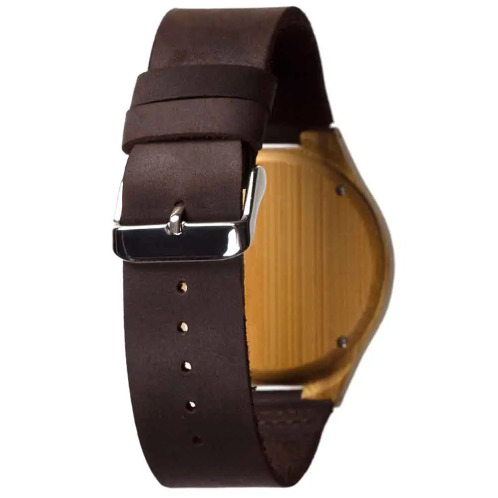 montre en bois en bambou