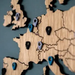 Plaats markers wereldkaart - push pins