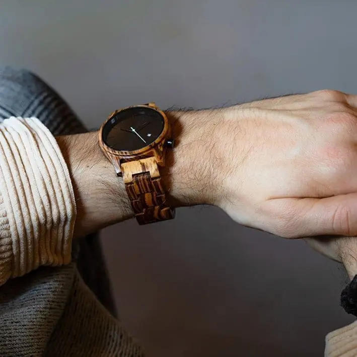 Montre en bois - Gobi - Zebrano - 40 mm – Image 4