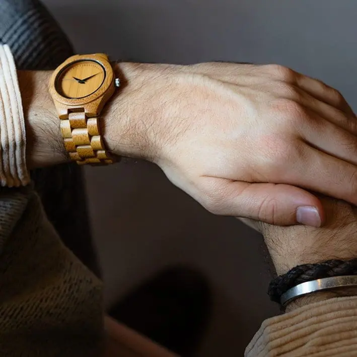 Wooden Watch - Himalaya - Bamboo - 40 mm - Image 4