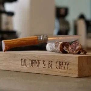 houten hakblok snijplank graveren