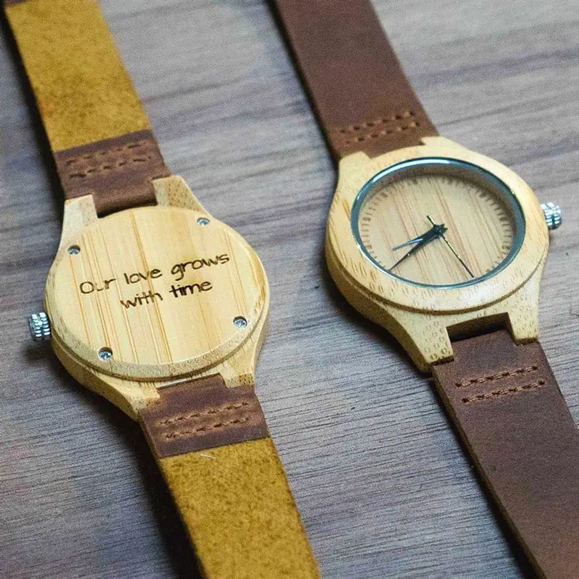 Holzuhr - Galapagos - Bambus - 35 mm – Bild 4