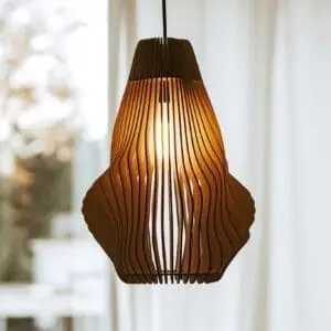 houten lamp lasergesneden - Vortex