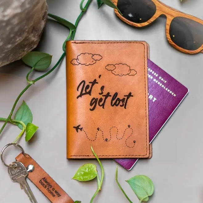 leren paspoort hoes, Paspoorthoes met eigen naam