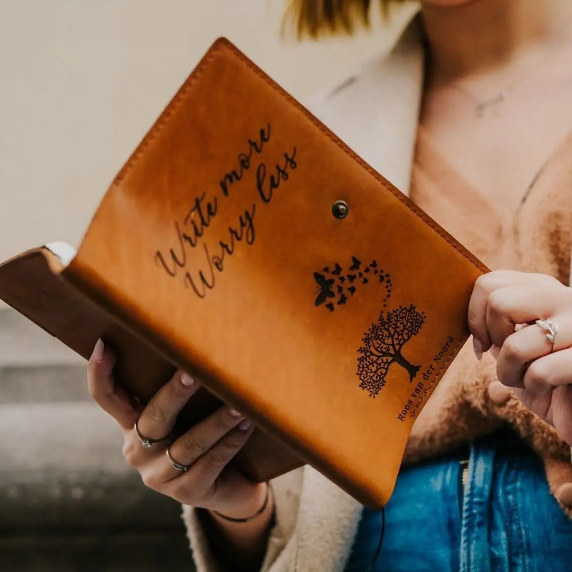 Carnet en cuir - rechargeable - Gravez votre propre design