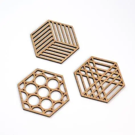 Sous-verres géométriques en bois