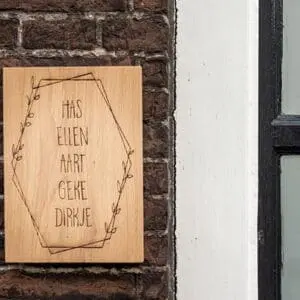 wooden house number front door