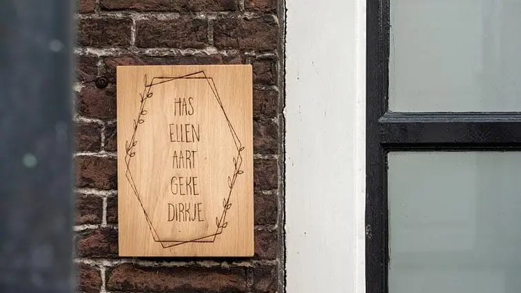 wooden house number front door