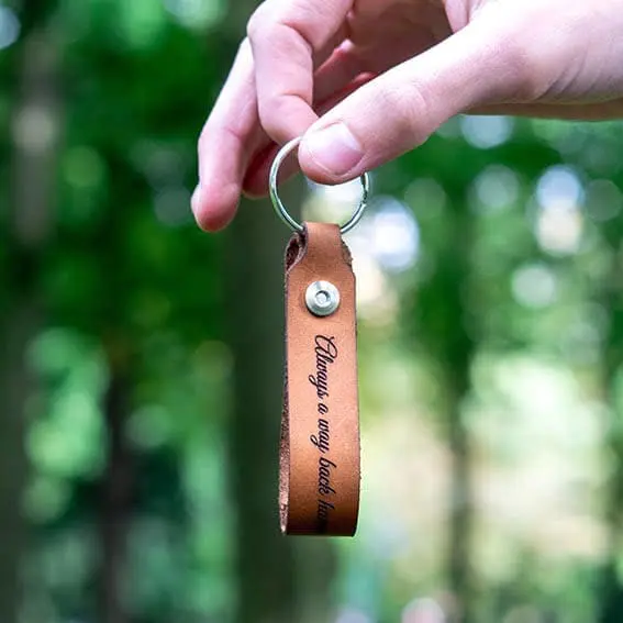 Leren sleutelhanger met naam