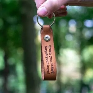 Leren sleutelhanger met naam