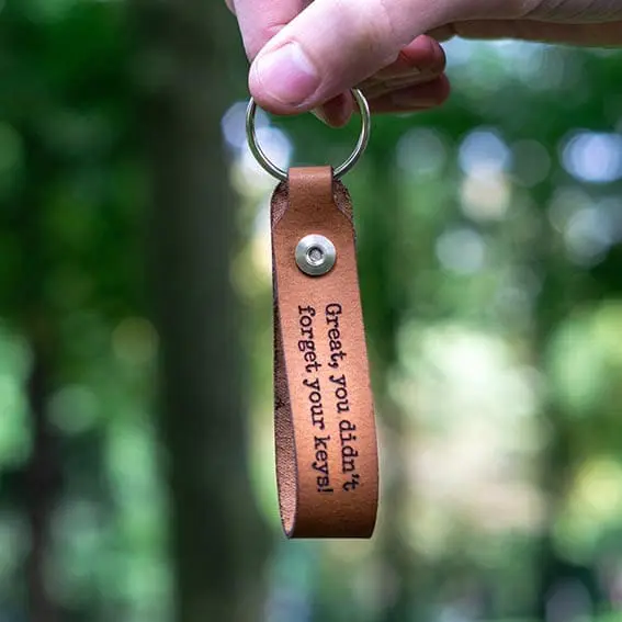 Leren sleutelhanger met naam