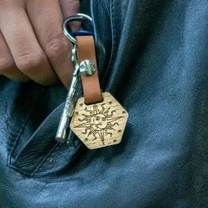 Houten sleutelhanger met naam