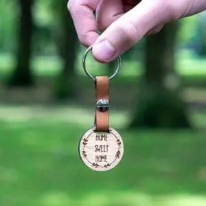 houten sleutelhanger met naam