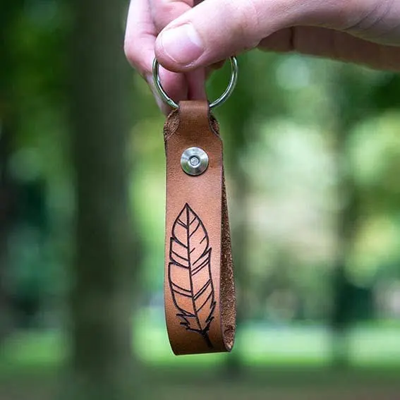 Leren sleutelhanger met naam