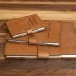 Leren notitieboekje - hervulbaar - Graveer je eigen ontwerp