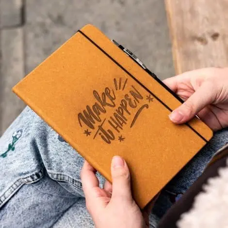 Gerecycled leren notitieboekje cognac