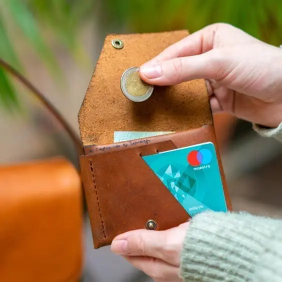 leren portemonnee gepersonaliseerd