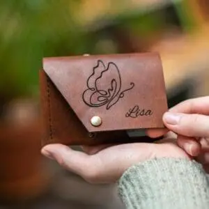 leren portemonnee gepersonaliseerd