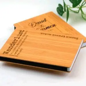 Bamboe notitieboekje, duurzaam notitieboekje, planner, houten dagboek, gepersonaliseerd notitieboekje, dagboek, cadeau, greveer schetsboek