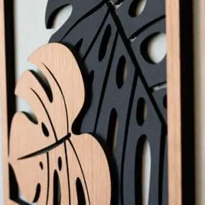 Houten wanddecoratie Jungle drie luik planten