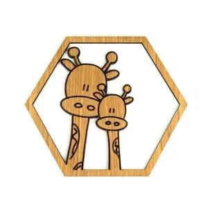 Houten wanddecoratie kinderkamer 6 hoek giraffen